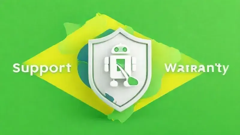Conceito de garantia e assistência técnica no Brasil para robôs aspiradores, com um ícone de escudo protegendo o aparelho.