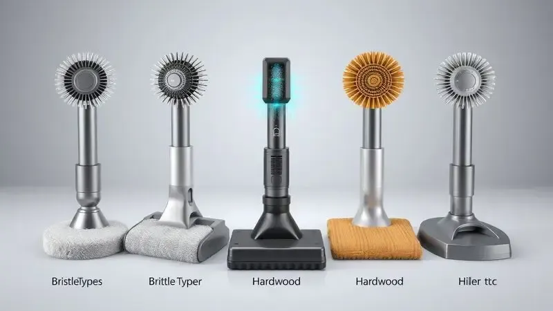 Bocais diferentes para tipos variados de piso em visualização conceitual de otimização de sucção