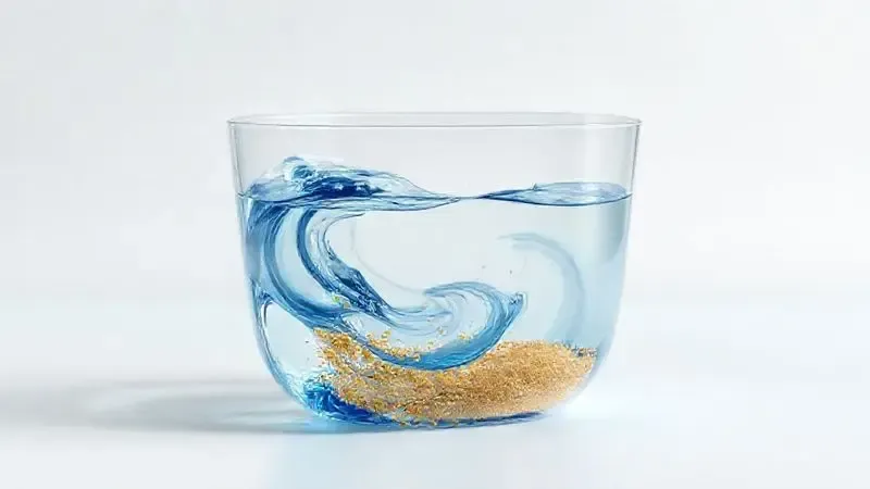 Ilustração conceitual da capacidade de um aspirador de pó e água, mostrando a separação de líquidos e sólidos em um recipiente.