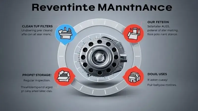 Ilustração conceitual de manutenção preventiva para aumentar durabilidade do motor de aspirador