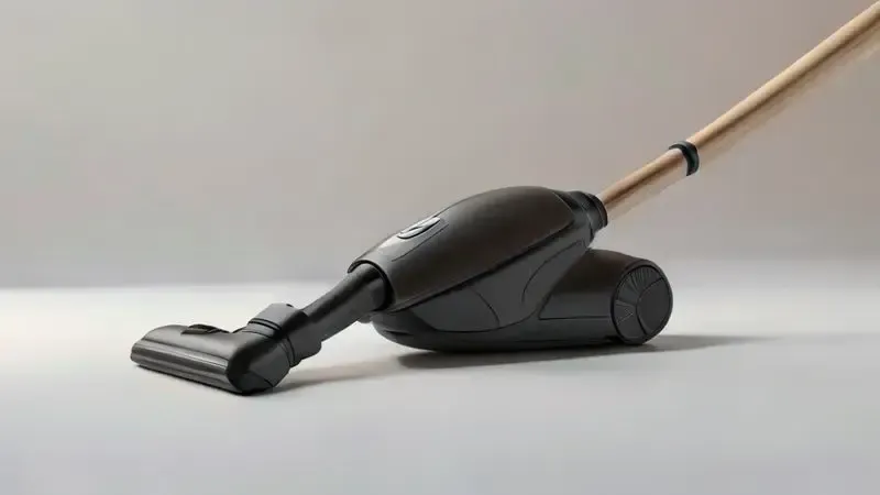 Render 3D ilustrando o design ergonômico e manuseio fácil de um aspirador de pó portátil leve