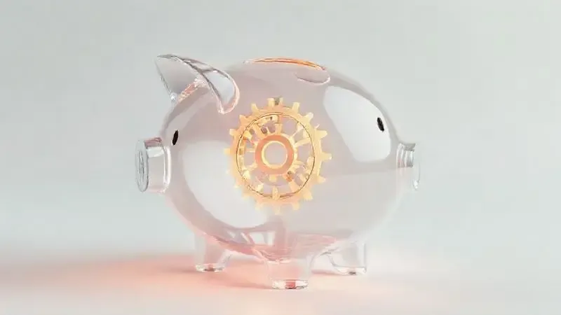 Ilustração conceitual de um cofre transparente com engrenagens de alta tecnologia dentro, simbolizando se o investimento em uma marca premium vale a pena.
