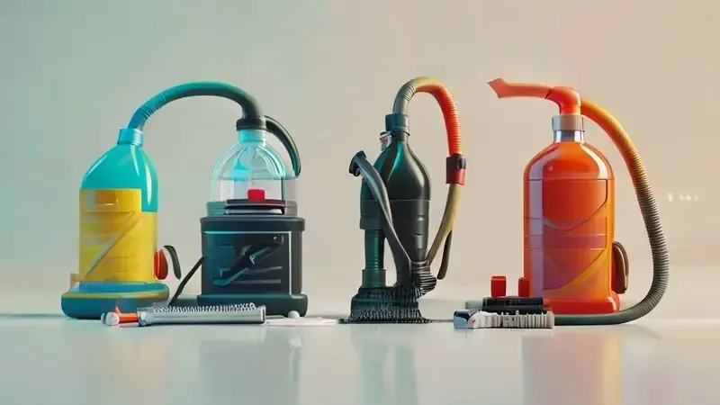 Representação visual de três erros comuns na limpeza de filtro que podem danificar o aspirador.