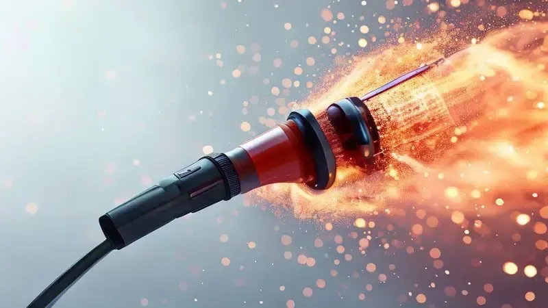 Ilustração conceitual da potência de sucção de um aspirador de pó portátil e seu fluxo de ar dinâmico
