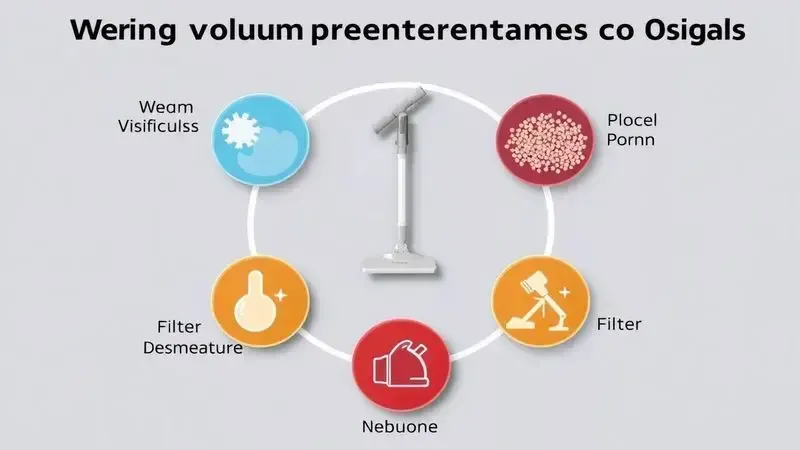 Representação visual dos sinais de perda de força em aspiradores de pó e soluções potenciais.