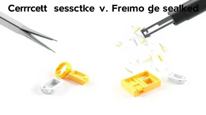 Comparação conceitual entre técnicas corretas e incorretas de desmontagem de eletrodomésticos.