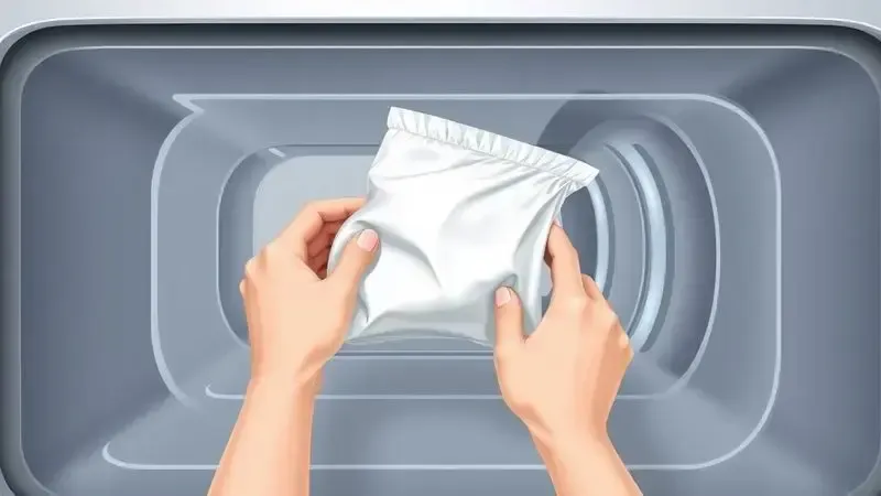 Ilustração conceitual mostrando processo de troca de saco descartável em aspirador doméstico