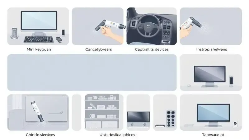 Cenários de uso versáteis do mini aspirador portátil para teclado, carro e móveis